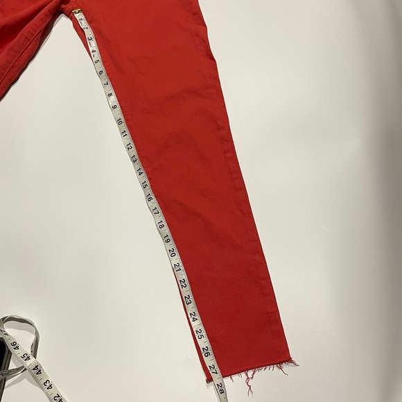 ✨Banana Republic Orange High Rise Skinny Raw Hem Ankle Jeans Size 27 🎃 🍁 🍂 - Picture 13 of 16